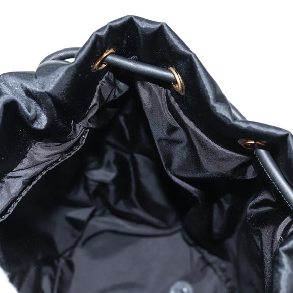 VERSACE Backpack Nylon Black Gold Auth 118728A