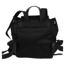 VERSACE Backpack Nylon Black Gold Auth 118728V-2