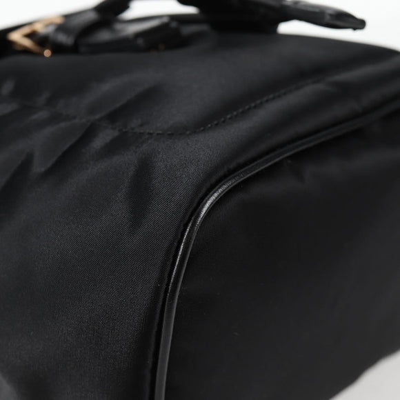 VERSACE Backpack Nylon Black Gold Auth 118729V