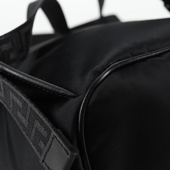 VERSACE Backpack Nylon Black Gold Auth 118729V