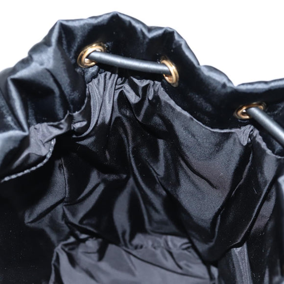 VERSACE Backpack Nylon Black Gold Auth 118729A