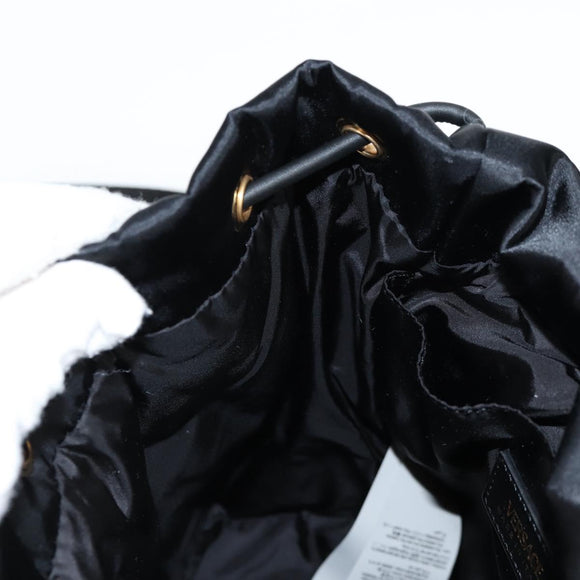 VERSACE Backpack Nylon Black Gold Auth 118729V