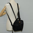 VERSACE Backpack Nylon Black Gold Auth 118729V-26