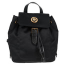 VERSACE Backpack Nylon Black Gold Auth 118729V-13