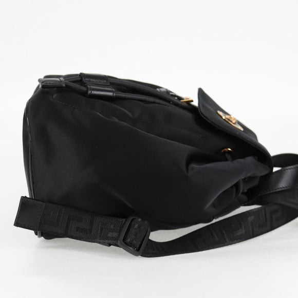 VERSACE Backpack Nylon Black Gold Auth 118729A