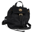 VERSACE Backpack Nylon Black Gold Auth 118730A-1