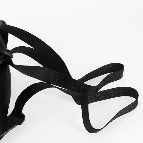 VERSACE Backpack Nylon Black Gold Auth 118730A