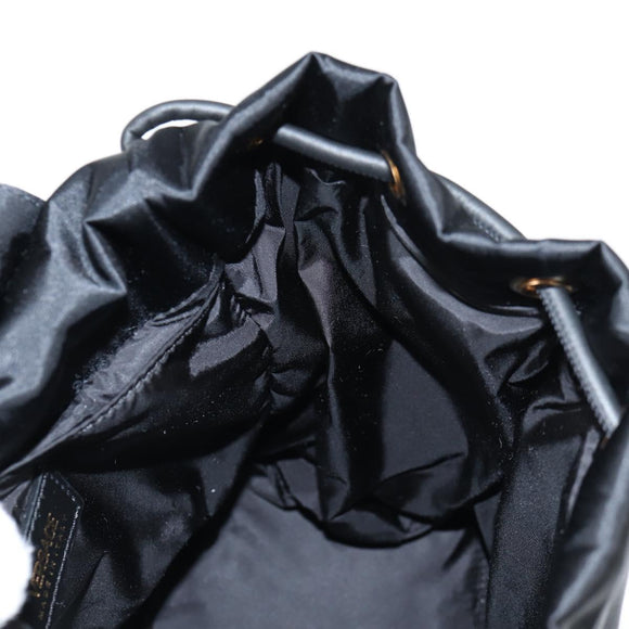 VERSACE Backpack Nylon Black Gold Auth 118730V