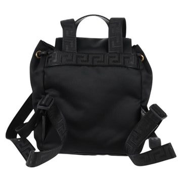 VERSACE Backpack Nylon Black Gold Auth 118730A - 0