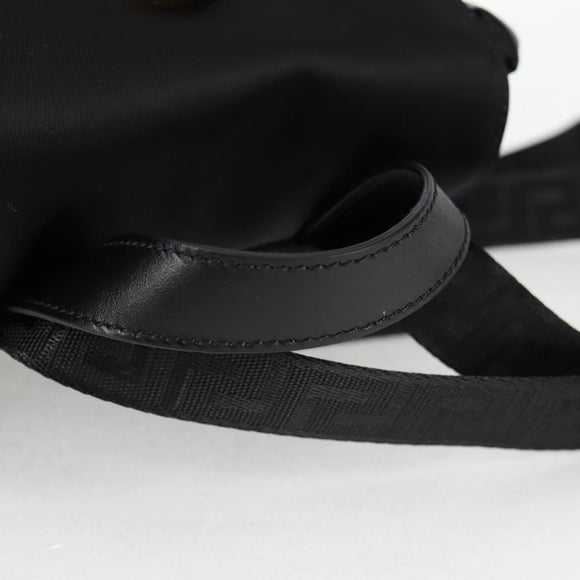 VERSACE Backpack Nylon Black Gold Auth 118730A