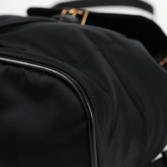 VERSACE Backpack Nylon Black Gold Auth 118731V