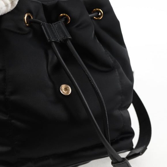 VERSACE Backpack Nylon Black Gold Auth 118731A