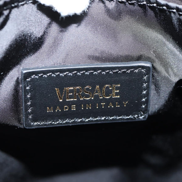 VERSACE Backpack Nylon Black Gold Auth 118731V