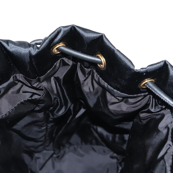 VERSACE Backpack Nylon Black Gold Auth 118731V
