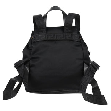 VERSACE Backpack Nylon Black Gold Auth 118731A - 0
