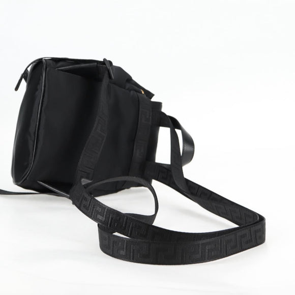 VERSACE Backpack Nylon Black Gold Auth 118731A