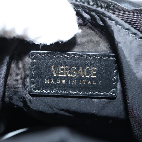 VERSACE Backpack Nylon Black Gold Auth 118732V