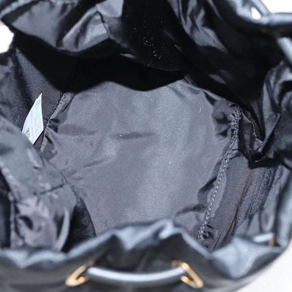 VERSACE Backpack Nylon Black Gold Auth 118732V