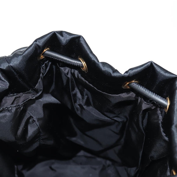 VERSACE Backpack Nylon Black Gold Auth 118732V