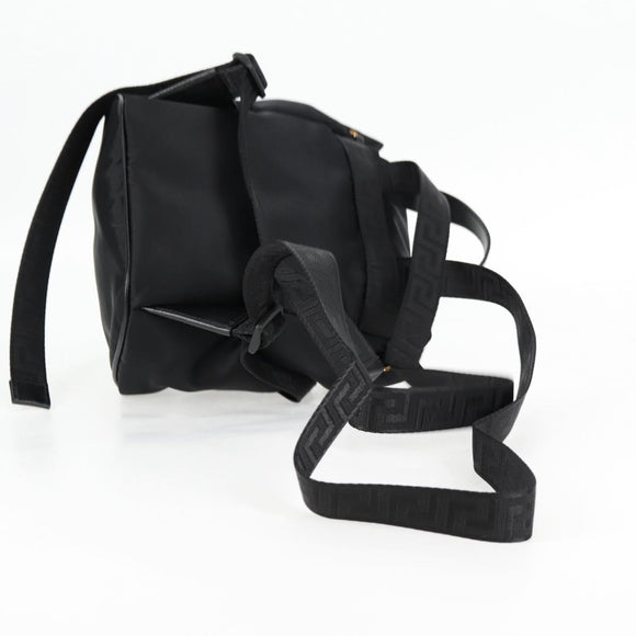 VERSACE Backpack Nylon Black Gold Auth 118732V