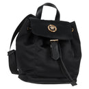 VERSACE Backpack Nylon Black Gold Auth 118733A-1