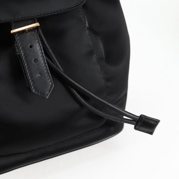 VERSACE Backpack Nylon Black Gold Auth 118733V