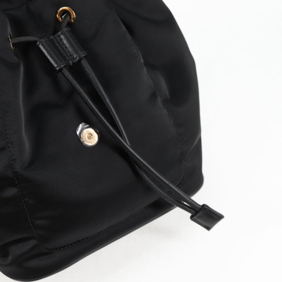 VERSACE Backpack Nylon Black Gold Auth 118733A