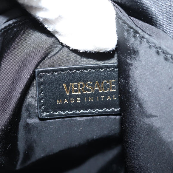 VERSACE Backpack Nylon Black Gold Auth 118733A
