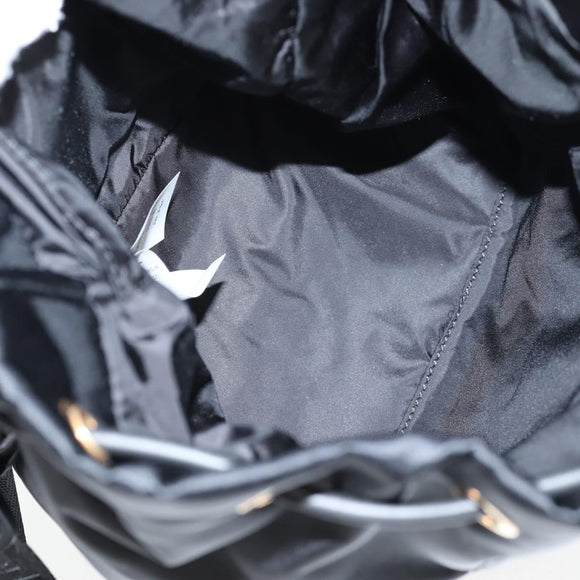 VERSACE Backpack Nylon Black Gold Auth 118733A