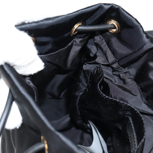 VERSACE Backpack Nylon Black Gold Auth 118733A