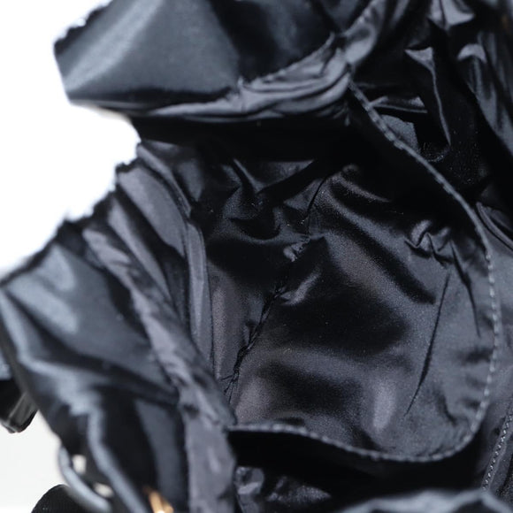 VERSACE Backpack Nylon Black Gold Auth 118733A