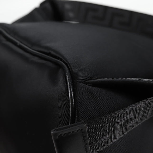 VERSACE Backpack Nylon Black Gold Auth 118734V
