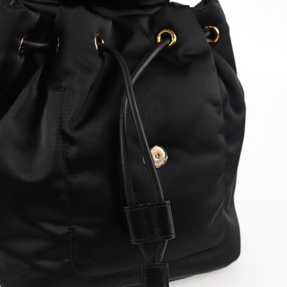 VERSACE Backpack Nylon Black Gold Auth 118734V