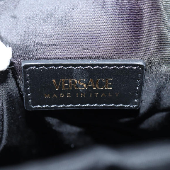 VERSACE Backpack Nylon Black Gold Auth 118734A