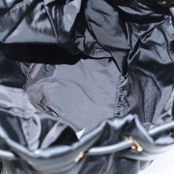 VERSACE Backpack Nylon Black Gold Auth 118734V