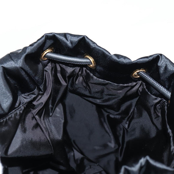 VERSACE Backpack Nylon Black Gold Auth 118734A