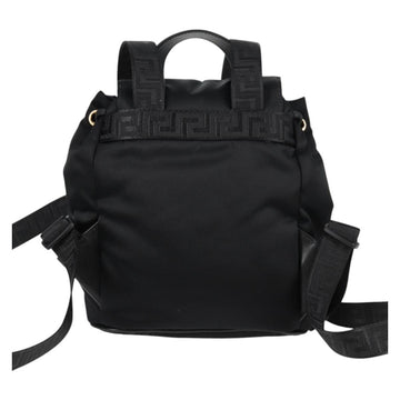 VERSACE Backpack Nylon Black Gold Auth 118734A - 0