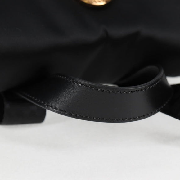 VERSACE Backpack Nylon Black Gold Auth 118734A