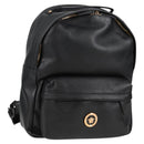 VERSACE Backpack Leather Black Gold Auth 118735M-1