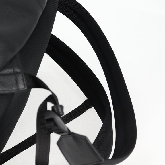 VERSACE Backpack Leather Black Gold Auth 118735M