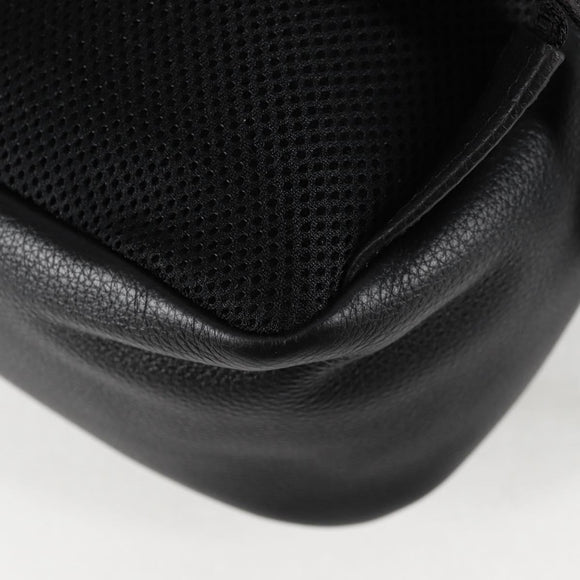 VERSACE Backpack Leather Black Gold Auth 118735M