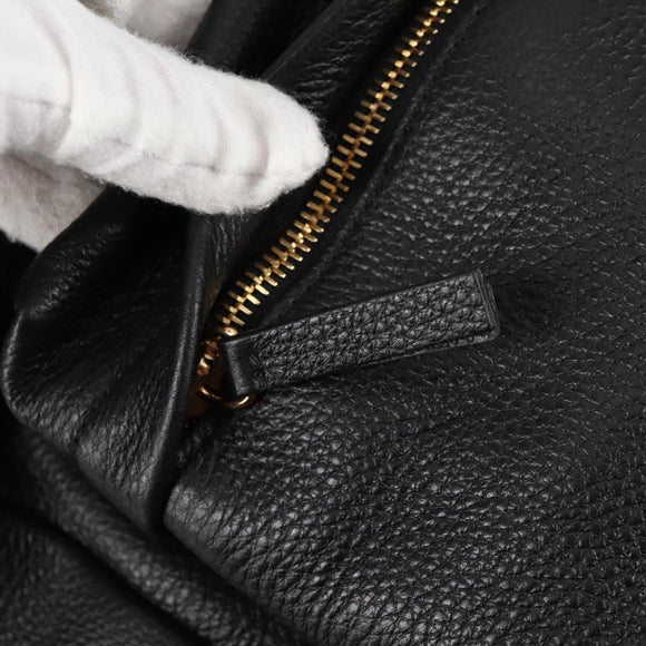 VERSACE Backpack Leather Black Gold Auth 118735M