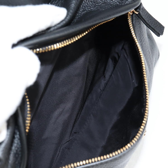 VERSACE Backpack Leather Black Gold Auth 118735M