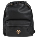 VERSACE Backpack Leather Black Gold Auth 118735M-13