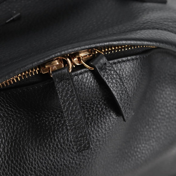 VERSACE Backpack Leather Black Gold Auth 118735M