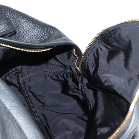 VERSACE Backpack Leather Black Gold Auth 118735M