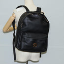 VERSACE Backpack Leather Black Gold Auth 118735M-27