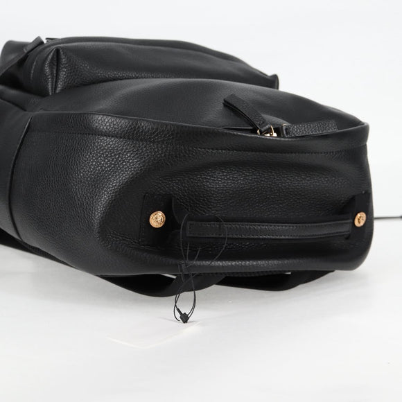 VERSACE Backpack Leather Black Gold Auth 118735M