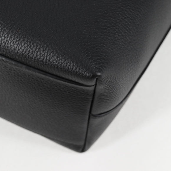 VERSACE Tote Bag Leather 2way Black Gold Auth 118738A