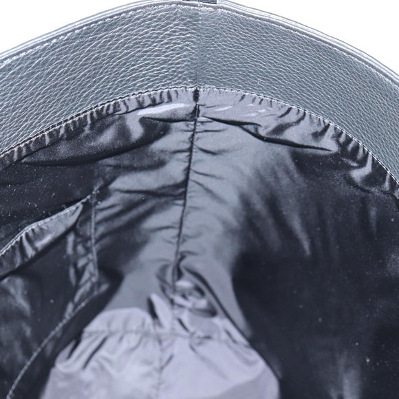 VERSACE Tote Bag Leather 2way Black Gold Auth 118741A